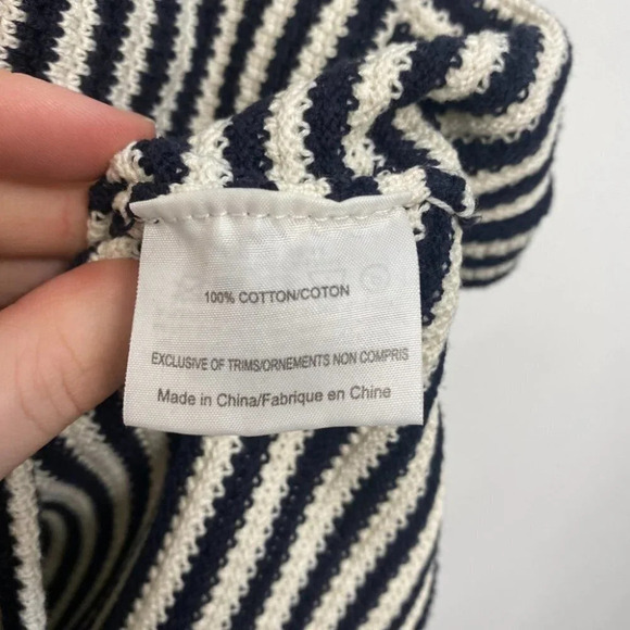 Tory Burch Black White Striped Knit Sweater Blouse Size M - Picture 5 of 7